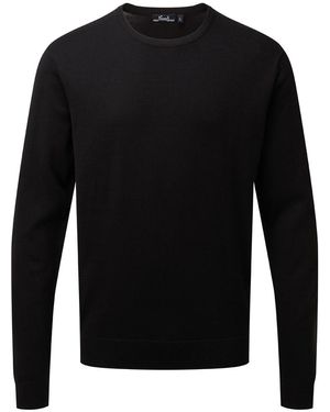 PREMIER Adults Cotton Rich Crew Neck Jumper () - Black