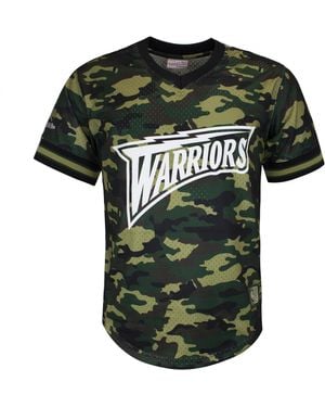 Mitchell & Ness Nba Golden State Warrior Camo Mesh T-Shirt - Green