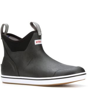 XtraTuf Ankle Deck Rubber Wellington Boots - Black