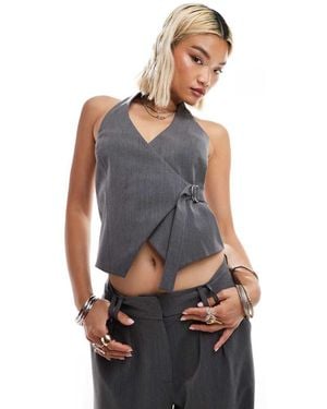 Collusion Co-Ord Tailored Fitted Waistcoat - Grey