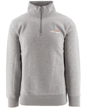 Ellesse Light Marl Benevento Quarter Zip Sweatshirt - Grey