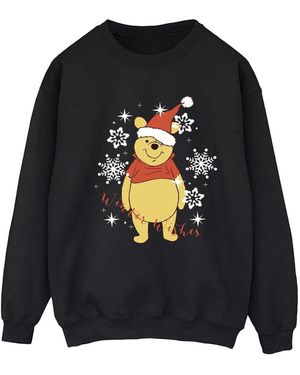 Disney Ladies Winnie The Pooh Winter Wishes Sweatshirt () Material_Synthetic - Blue