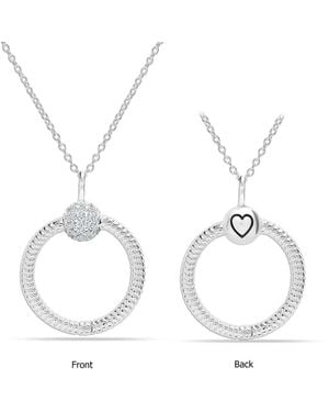 Bibei Necklace With Pendant And Cubic Zirconia, 925 Sterling Bicll018 - Metallic