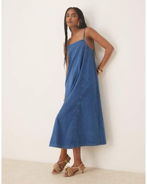 Nobody's Child Jazmine Trapeze Denim Midi Dress - Blue