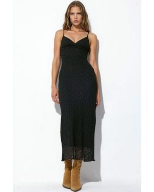 Busem Sleeveless V-Neck Maxi Dress With Lace Detail - Black