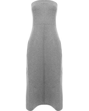 Raey Neoprene Bandeau Dress - Grey