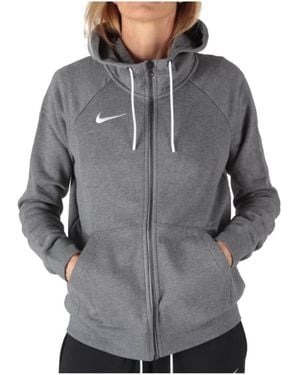 Nike Club Fleece Hoodie Met Volledige Rits Voor Dames Grijs Gemeleerd