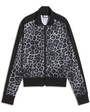 PUMA T7 Leo Luxe All-Over Print Short Track Jacket - Black