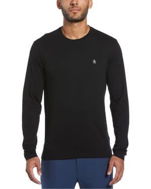 Original Penguin Long Sleeve Crew T-Shirt - Black