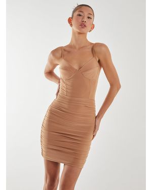 Pink Vanilla Cupped Corset Slinky Dress - White