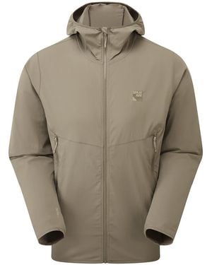 Sprayway Lightweight Softshell Hiking Hoodie Jacket With Water Repellent Finish - Brown