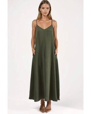 Hiccup A-Form Maxi Dress - Green