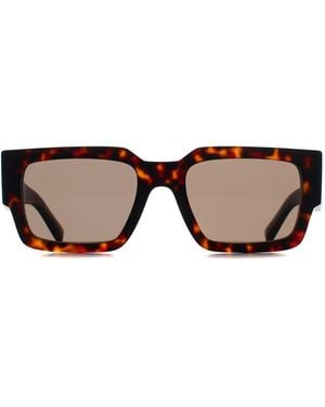 Prada Rectangle Root Tortoise Dark Prb17S - Brown