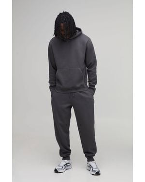 BoohooMAN Tall Boxy Hooded Tracksuit - Grey