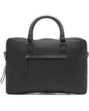 Bolongaro Trevor Real Leather Bruno Crossbody Satchel - Black