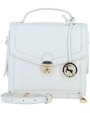 Ashwood Leather Compact Handbag With Detachable Crossbody Strap - White