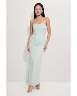 MissPap Premium Tulle Lace Trim Maxi Dress - White