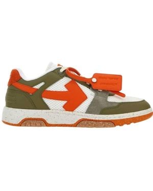 Off-White c/o Virgil Abloh Out Of Office Slim Comb Leather Trainers - Orange