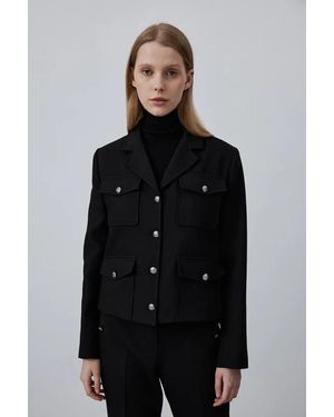 GUSTO Short Jacket With Pockets - Black