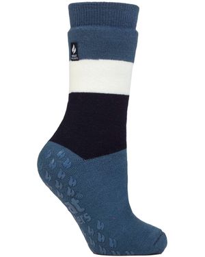 Heat Holders 1 Pack Thick 3.1 Tog Non Slip Thermal Slipper Socks For Raynauds - Blue