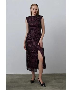 GUSTO Sequin Sleeveless Dress - Red