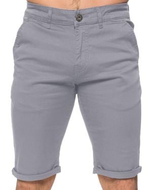 Enzo Slim Fit Stretch Chino Shorts - Grey