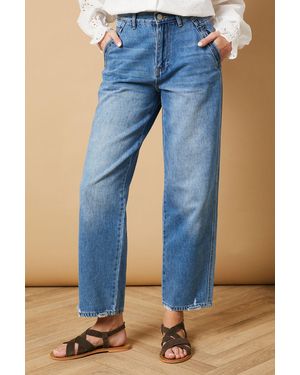 Oasis Denim Front Seam Straight Leg Jean - Blue
