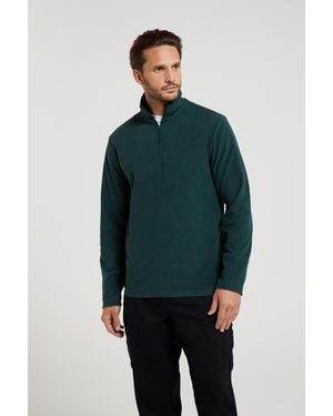 Mountain Warehouse 'Camber Ii' Half Zip Fleece Top Antipill Breathable Casual Winter Jumper - Green