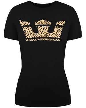 Supra Leopard Print Crown T-Shirt 192232 045 Cotton - Black