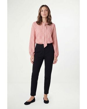Wallis Petite Polka Dot Woven Tie Neck Overhead Shirt - Pink