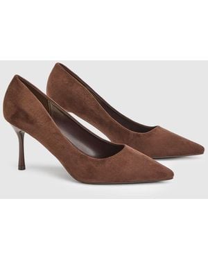 Wallis Amara Faux Suede High Stiletto Court Shoes - Brown