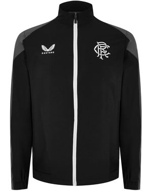 Castore Rangers Fc Mock Neck Relaxed Fit Track Jacket - Black