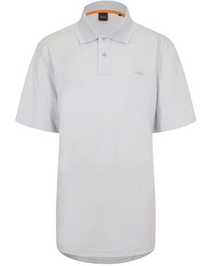 BOSS Peoxfordnew Short Sleeve Polo Shirt - Grey