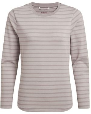 Craghoppers Ladies Akona Striped Nosilife Long-Sleeved T-Shirt (Oyster) - Grey