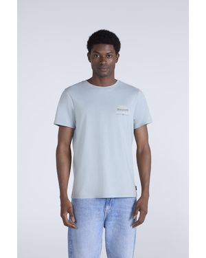 Mountain Warehouse 'Jacob' Cotton T-Shirt Comfy Beach Summer Casual Tee - Blue