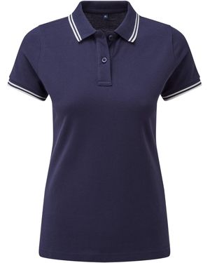 Asquith & Fox Ladies Classic Fit Tipped Polo - Blue