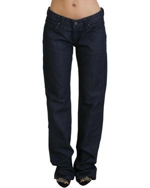 Exte Dark Low Waist Straight Fit Denim Jeans Material_Cotton - Blue