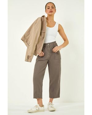 Roman Petite Pocket Front Cropped Jeans - Natural