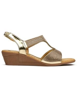SOLESISTER Dana Wedge Sandals - Metallic