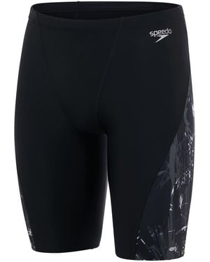 Speedo V Panel Abstract Patterned Jammer Short - Black