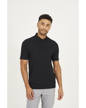 Brave Soul Jacquard Polo Shirt - Black