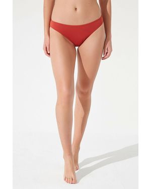 Penti Mid-Waist Solid Bikini Bottoms - Orange