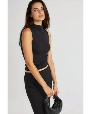 Busem Slim Fit Crew Neck Knitted Blouse - Black