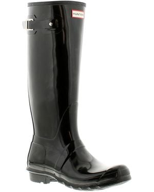 HUNTER Original Tall Gloss Wellington Boots - Black