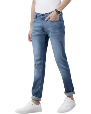 Pepe Jeans Denim Slim Fit Casual Trousers Cotton Stretch Pant Bottom - Blue