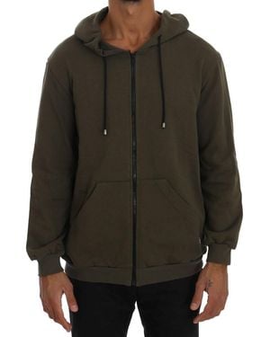 Daniele Alessandrini Full Zipper Hodded Cotton Jumper - Black