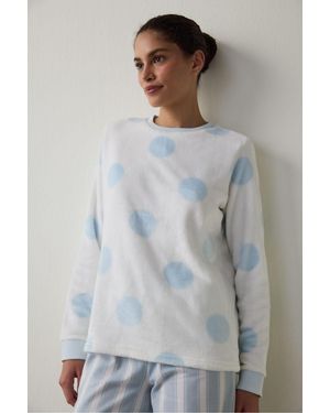 Penti Gardenya Magic Polka Dot Pyjama Top - Grey