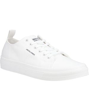 Jack & Jones Bayswater Canvas Trainers Size: 7 - White