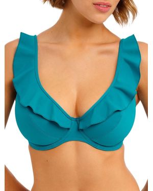 Freya Jewel Cove High Apex Bikini Top - Blue
