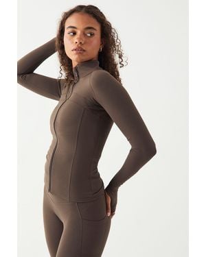 DSGN Studio Sculpt Zip Through Sports Jacket - Brown